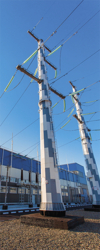 Электрические столбы электростанции